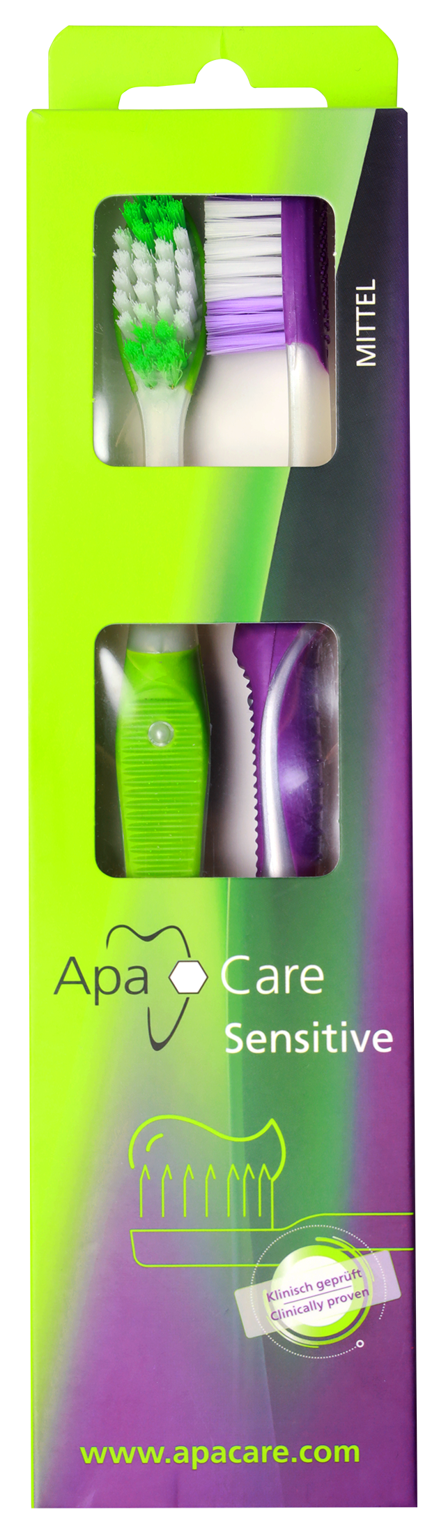 Brosse à dents manuelle Sensitive 3D Micro Clean, lot de 2