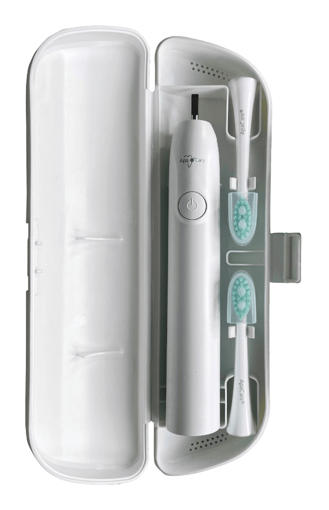 Etui de voyage Sonic pour la brosse à dents  ApaCare Sonic avec 2 porte-brosses de rechange