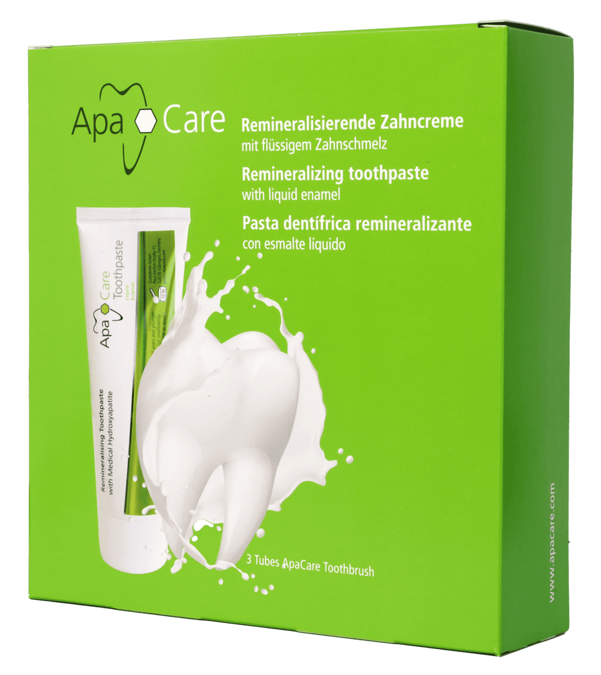 3x Dentifrice reminéralisant avec molle liquide pour l'émail dentaire